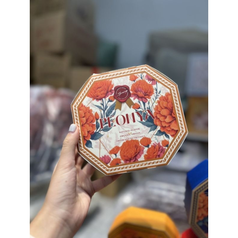 Vỏ Hộp khuyết góc Đựng bánh kẹo, Hộp bát giác lên Giỏ Quà Tết sang trọng