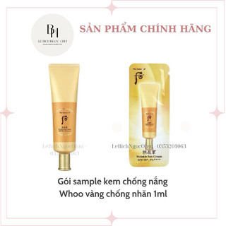 1 Gói Kem Chống Nắng Chống Nhăn Whoo Vàng - WHOO WRINKLE SUN CREAM SPF50+/PA+++