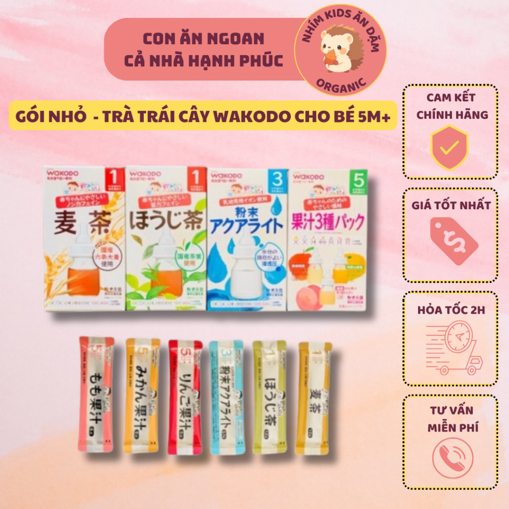 [Date T3 - T8/25 - 1 Gói] Trà Wakodo Nhật Bản Cho Bé 1 - 3 - 5M