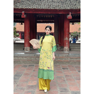 Set áo dài  Tây Thi lụa cao cấp bốn tà