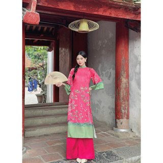 Set áo dài  Tây Thi lụa cao cấp bốn tà