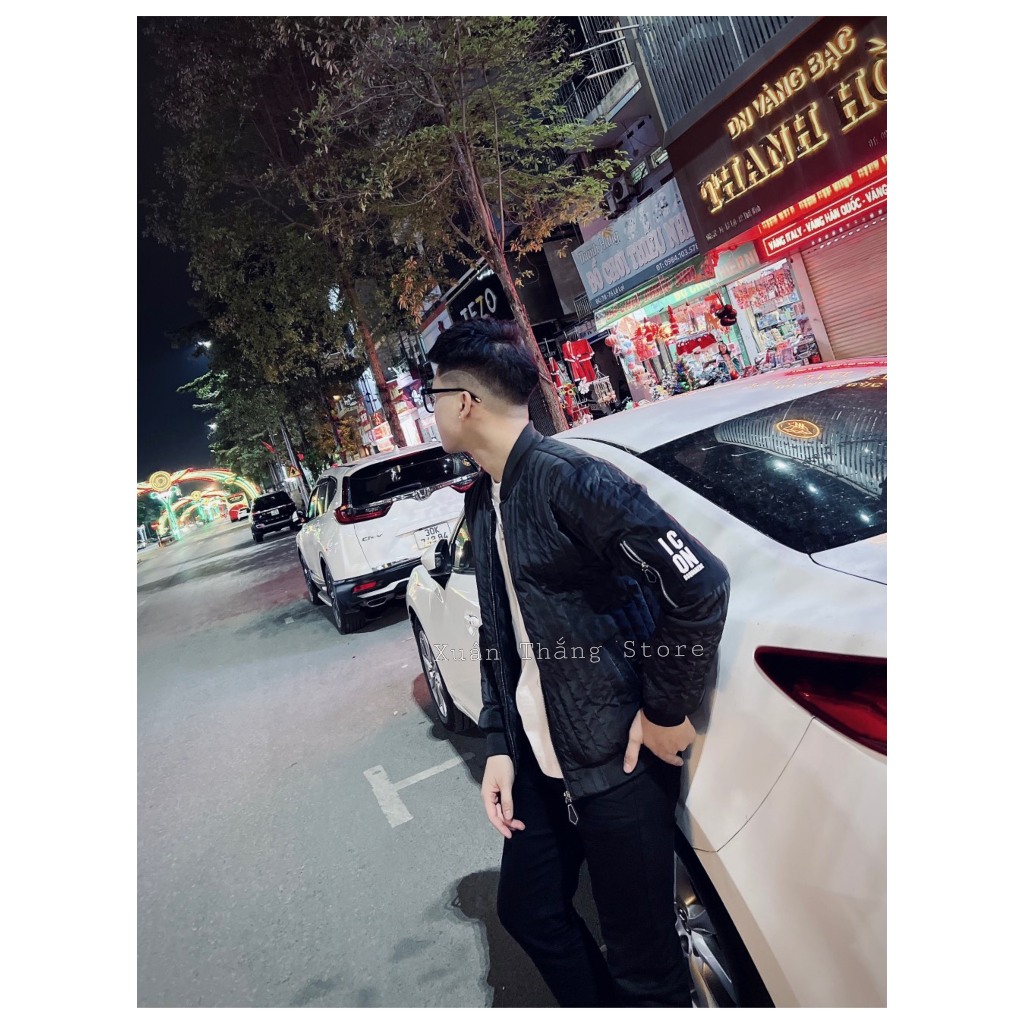 Áo Khoác Phao ICON Nam Siêu Cấp Quảng Châu 3 Lớp Siêu Đẹp, Áo Phao Nam DS.Q In Họa Tiết Kèm Mix Khóa Bắp Tay