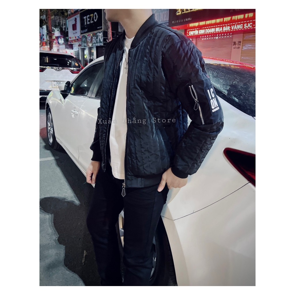 Áo Khoác Phao ICON Nam Siêu Cấp Quảng Châu 3 Lớp Siêu Đẹp, Áo Phao Nam DS.Q In Họa Tiết Kèm Mix Khóa Bắp Tay