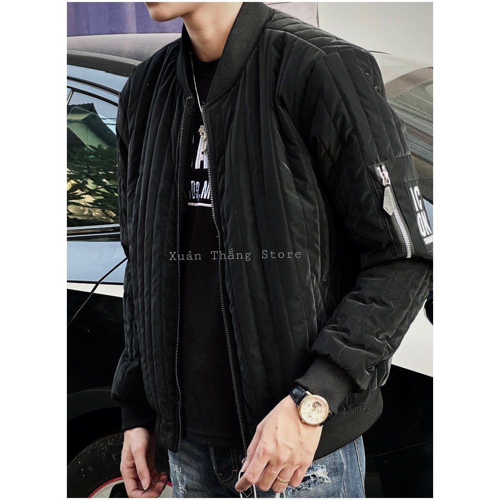 Áo Khoác Phao ICON Nam Siêu Cấp Quảng Châu 3 Lớp Siêu Đẹp, Áo Phao Nam DS.Q In Họa Tiết Kèm Mix Khóa Bắp Tay