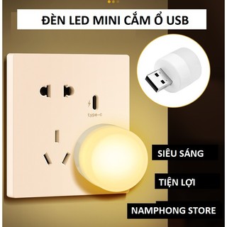 {HOT freeShip} Đèn Led Mini Bảo Vệ Mắt Đọc Sách, Đèn Led Ngủ Cổng USB