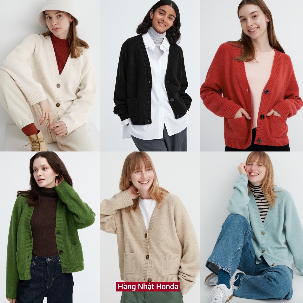 Áo Len Cardigan Dáng Ngắn Dài Tay Nữ - Tag Nhật