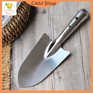 Xẻng làm vườn inox- xẻng trồng cây cảnh, hoa- Xẻng xới đất trồng cây hoa rau sạch, sen đá, dụng cụ làm vườn