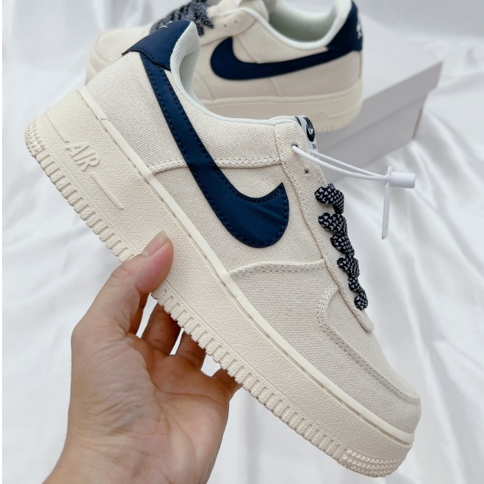 Giày Thể Thao Nam Nữ Thắng Giày AF1 Thêu Xanh Than