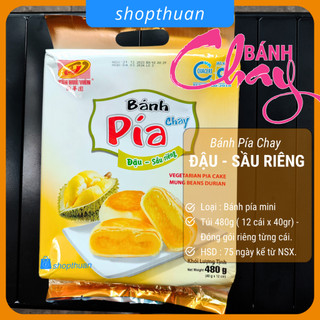Bánh pía chay đậu sầu riêng Tân Huê Viên 480g ( 12 cái )