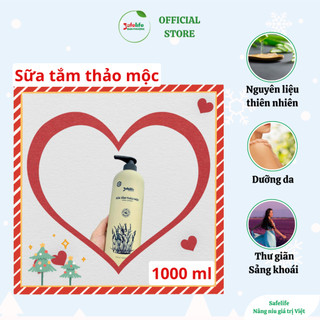 Sữa tắm thảo mộc Safelife chai 1L, hương Lavender hoa oải hương quyến rũ, thư thái