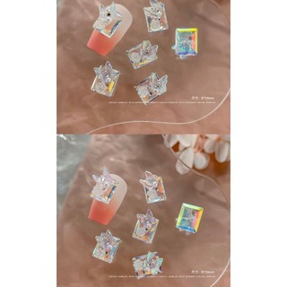 Đá holygram mix charm bưom mini đính móng