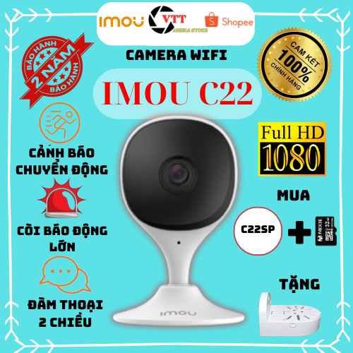 Camera Wifi trong nhà IMOU| VTT| C22| A22| A32| A42 | H265 | 2MP FHD 1080P | Chip hình ảnh thế hệ mớ