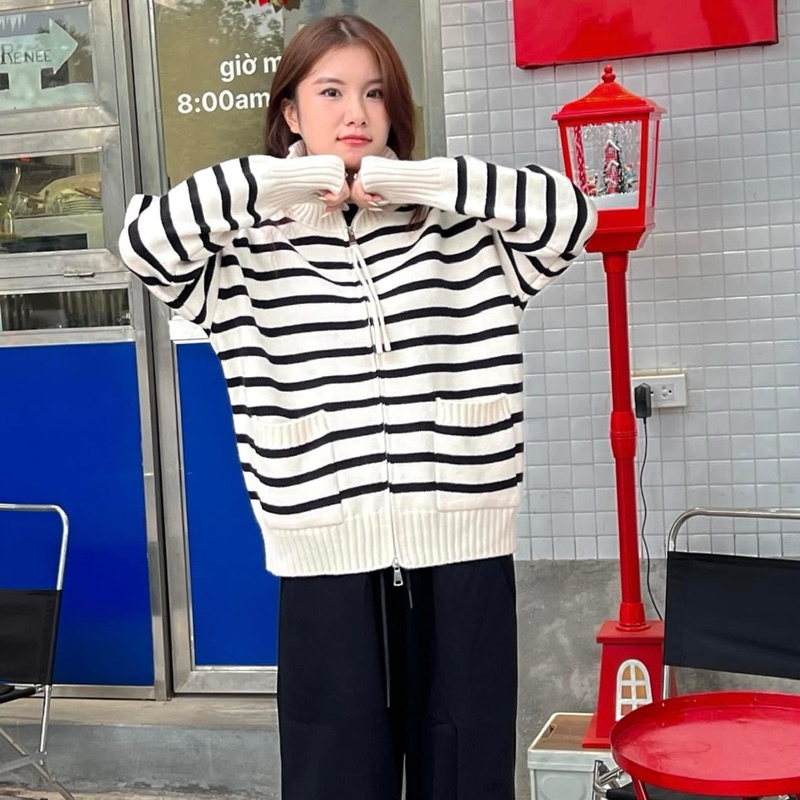 Áo khoác len unisex kẻ korea CCS 157 by COCCACH