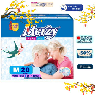 Tã dán Tã già Merzy M20 miếng Siêu thấm, siêu thoáng, siêu chống tràn (combo 2 gói M10 #bỉm merzy #tã merzy