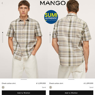 Áo sơmi nam Mango chính hãng