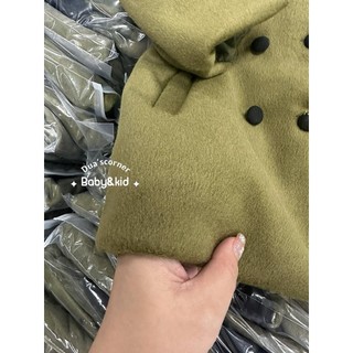 ÁO DẠ RÊU CỔ ĐEN BÉ GÁI- B435