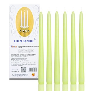 Hộp 6 nến thơm taper Eden Candle FTRAMART EDC2331 25 cm (Xanh mạ non)