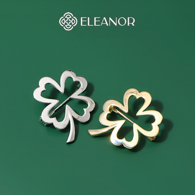 Ghim cài áo nam nữ Eleanor Accessories hình cỏ 4 lá phụ kiện thời trang trâm cài 5669