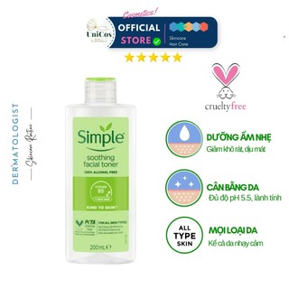 Toner Kind to Skin Soothing Facial Cấp Ẩm Dịu nhẹ - Simple Toner Da Nhạy Cảm - Nước Hoa Hồng Mềm Da Thu Nhỏ Chân Lông