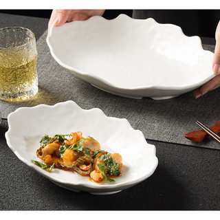 (SẴN) Đĩa oval sâu lòng trắng, khay sứ men bóng sang trọng - Bát đĩa sứ nhà hàng