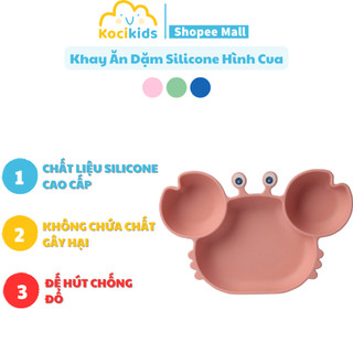 Khay ăn dặm cho bé khay ăn dặm silicon hình cua ngộ nghĩnh cho bé