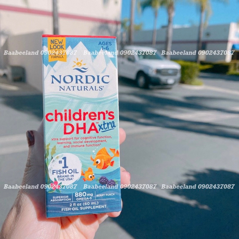 [𝗗𝗔𝗧𝗘 𝟭𝟬/𝟮𝟬𝟮𝟲] Children DHA XTRA Nordic Naturals Mỹ Bổ Sung 880mg Omega-3 cho bé từ 1-6 tuổi - BAABEELAND