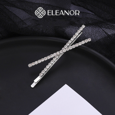 Kẹp tóc nữ Eleanor Accessories hình chữ X đính đá kẹp tóc mái basic phụ kiện tóc 4596