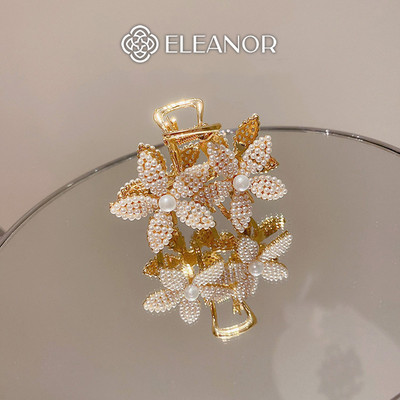Kẹp tóc nữ Eleanor Accessories đính ngọc trai nhân tạo kẹp càng cua phụ kiện tóc 5751
