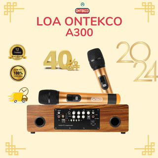 Bộ Loa Karaoke ONTEKCO A300 gia đình Bluetooth Kèm bộ 2 Micro không dây Siêu trầm cao cấp
