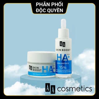 Combo kem và serum cấp ẩm và làm mịn da aa skin boost ha+