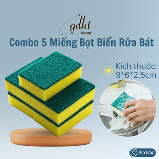 Combo 5 miếng bọt biển rửa bát tiện tích tiện lợi huytuan3010