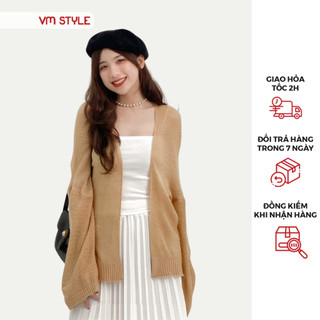 Cardigan len mỏng dài tay nữ VMSTYLE áo khoác ngoài phong cách ulzzang Hàn Quốc - KLU00004