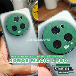 Miếng dán skin cụm camera Honor Magic 5 Pro cao cấp phiên bản vân da 3M