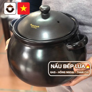 Nồi đất hầm gà sắc thuốc NodaCook Bát Tràng - Nấu bếp gas, bếp than củi, bếp hồng ngoại