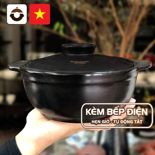 [THỊNH HÀNH] Nồi đất chịu nhiệt nắp sứ 0,7 - 1,2 lít NodaCook - Nấu Bếp Gas / Bếp Than Củi / Bếp Hồng Ngoại