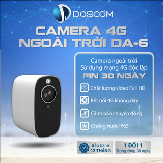 Camera Mini 4G Doscom DA-6 Sử Dụng Năng Lượng Mặt Trời - Giám Sát An Ninh 360 độ - Đàm Thoại 2 Chiều - Tặng Kèm Sim 4G