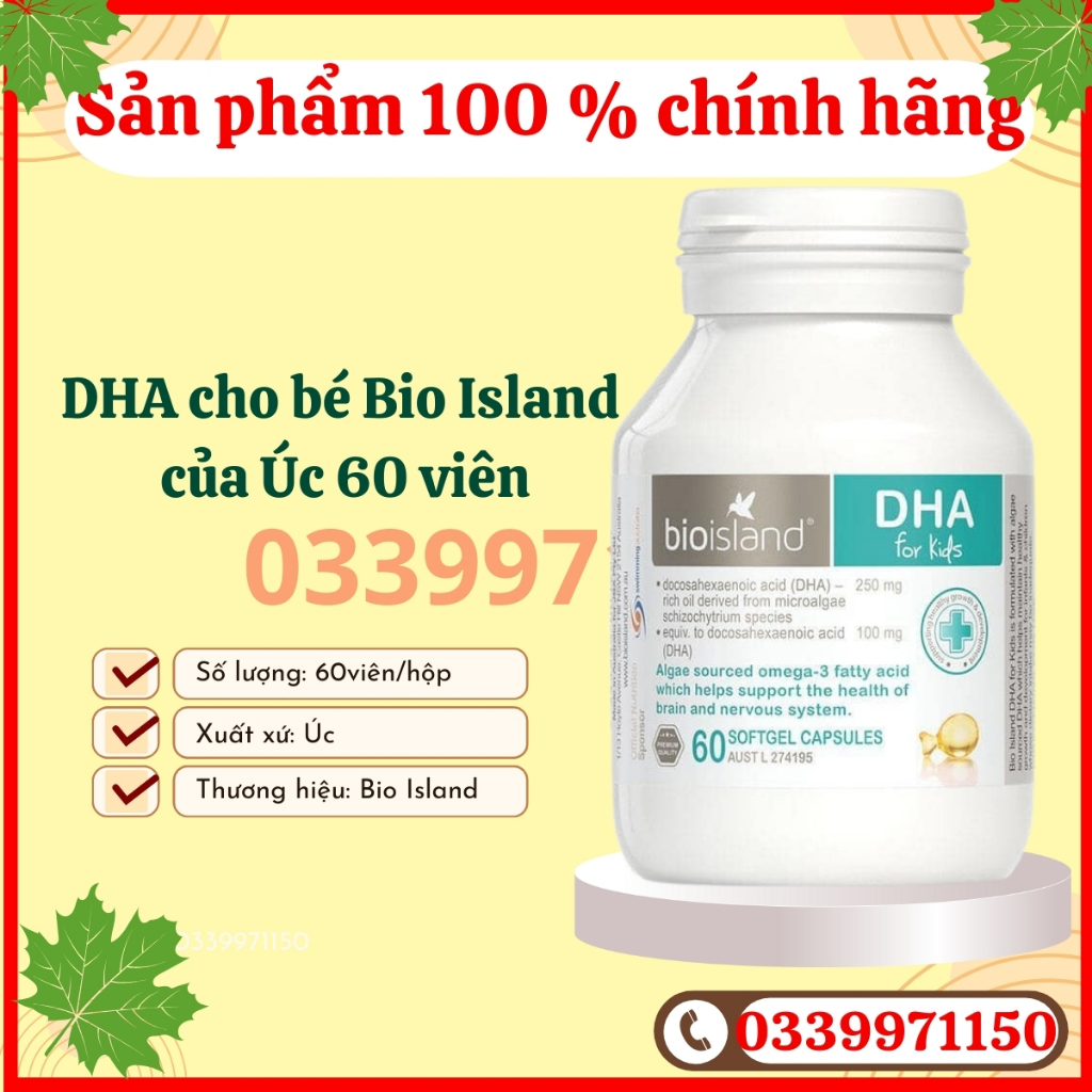 DHA cho bé Bio Island for Kids của Úc hỗ trợ tăng cường đề kháng và sự