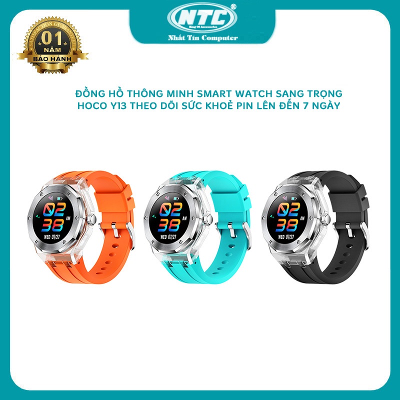 Đồng hồ thông minh Hoco Y13 smart watch pin đến 7 ngày - theo dõi sức khoẻ / thiết kế sang trọng / chống nước (3 màu)