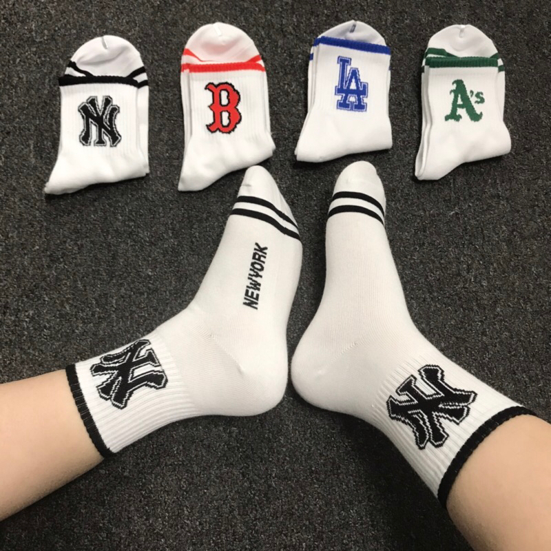 Tất Vớ MLB NY, LA, Boston phong cách tuổi teen Hàn Quốc êm mịn không xù không bai