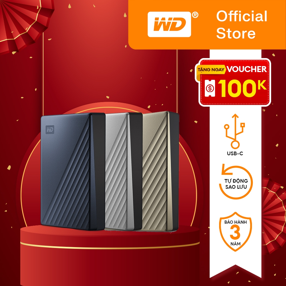 Ổ cứng di động WD My Passport Ultra dung lượng 1TB | 2TB | 4TB USB 3.2 Gen 1 Hàng Chính Hãng