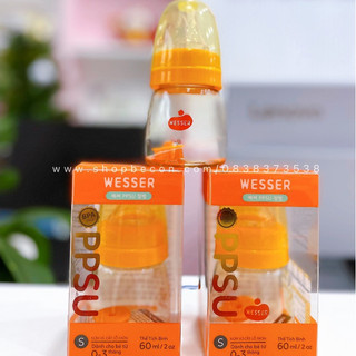 BÌNH SỮA WESSER CỔ HẸP 60ML/ 140ML MẪU MỚI NHẤT