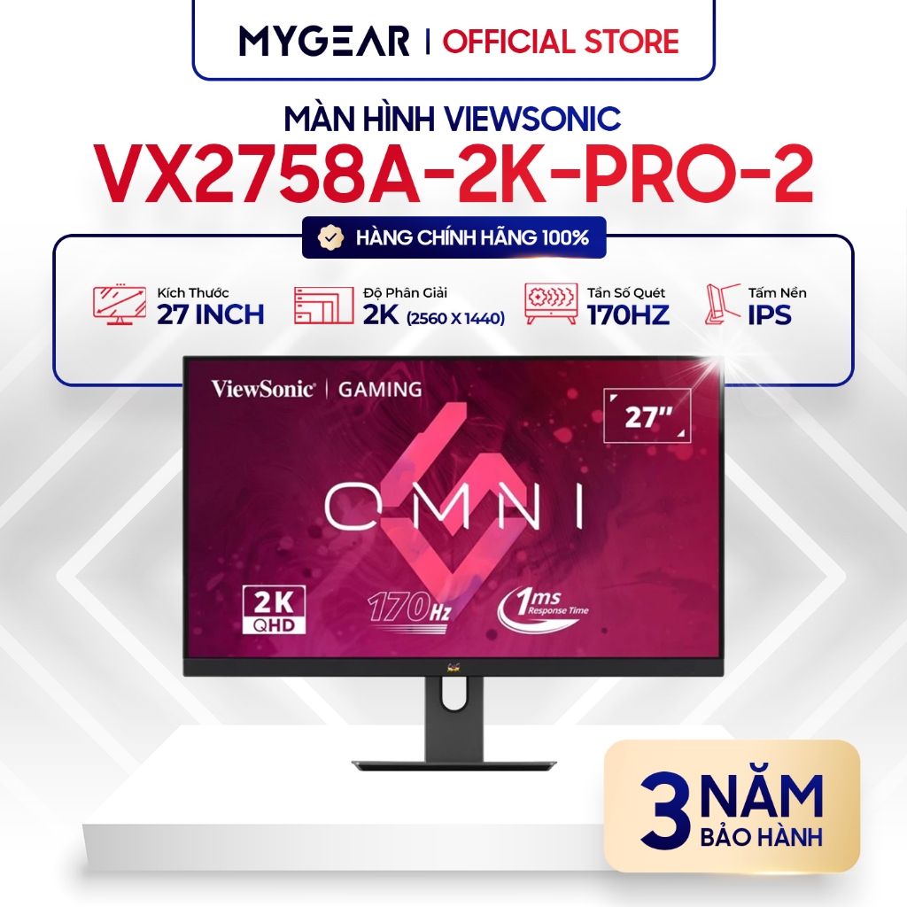 Màn hình Gaming ViewSonic VX2758A-2K-PRO-2 27" 2K IPS 170Hz - Chính hãng bảo hành 36 tháng