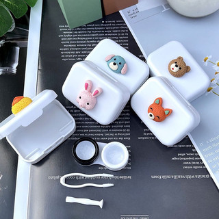 Khay đựng lens mini hình thú cute nên trắng Muneyes