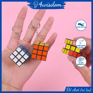Rubik 3x3 mini gắn móc khóa 4wisdom, đồ chơi móc chìa khóa gắn rubik 3x3