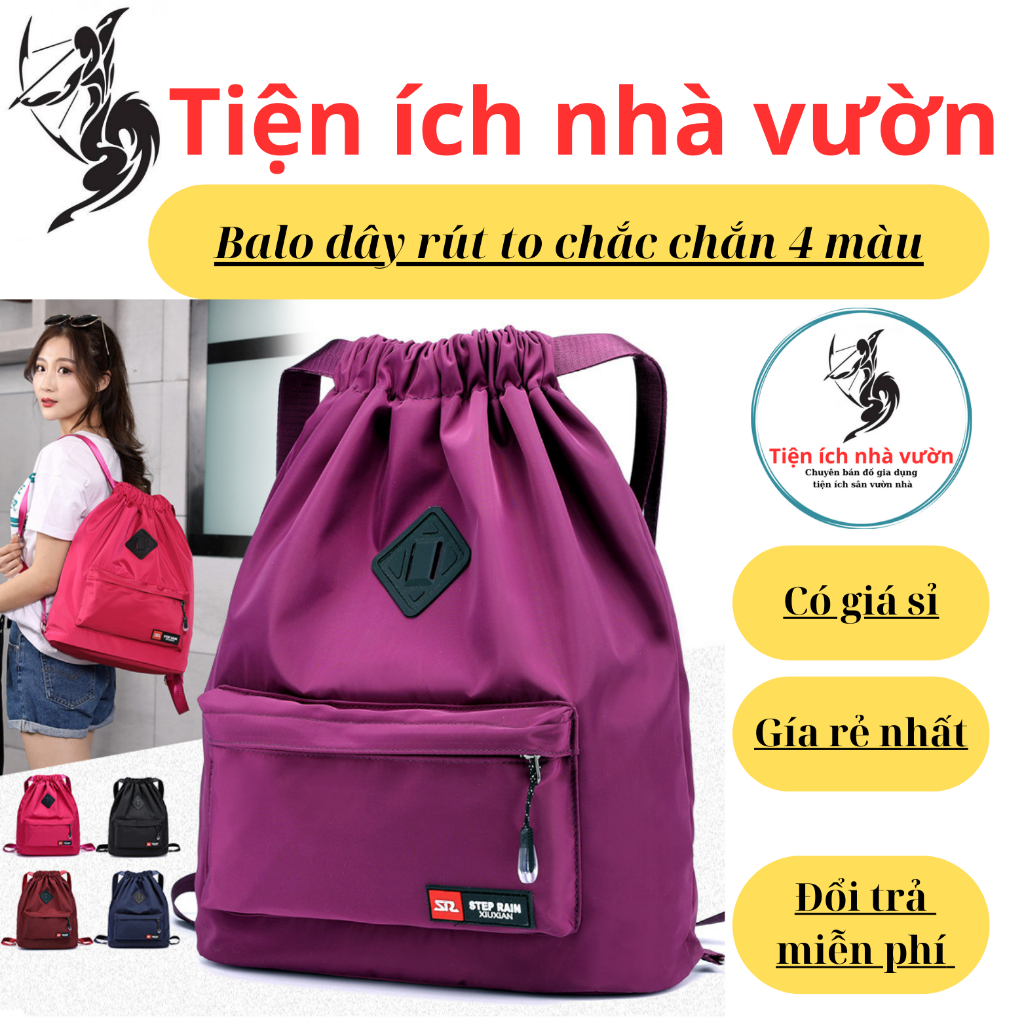 Ba Lô Dây Rút Gấp Gọn Chống Thấm Đa Năng, Ba Lô Dã Ngoại, Ba Lô Thể Thao Hàng Chất Lượng Cao.