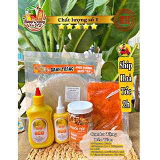 Combo bánh tráng phơi sương + Muối tép hành phi NY Food, Bánh tráng phơi sương đặc sản Tây Ninh