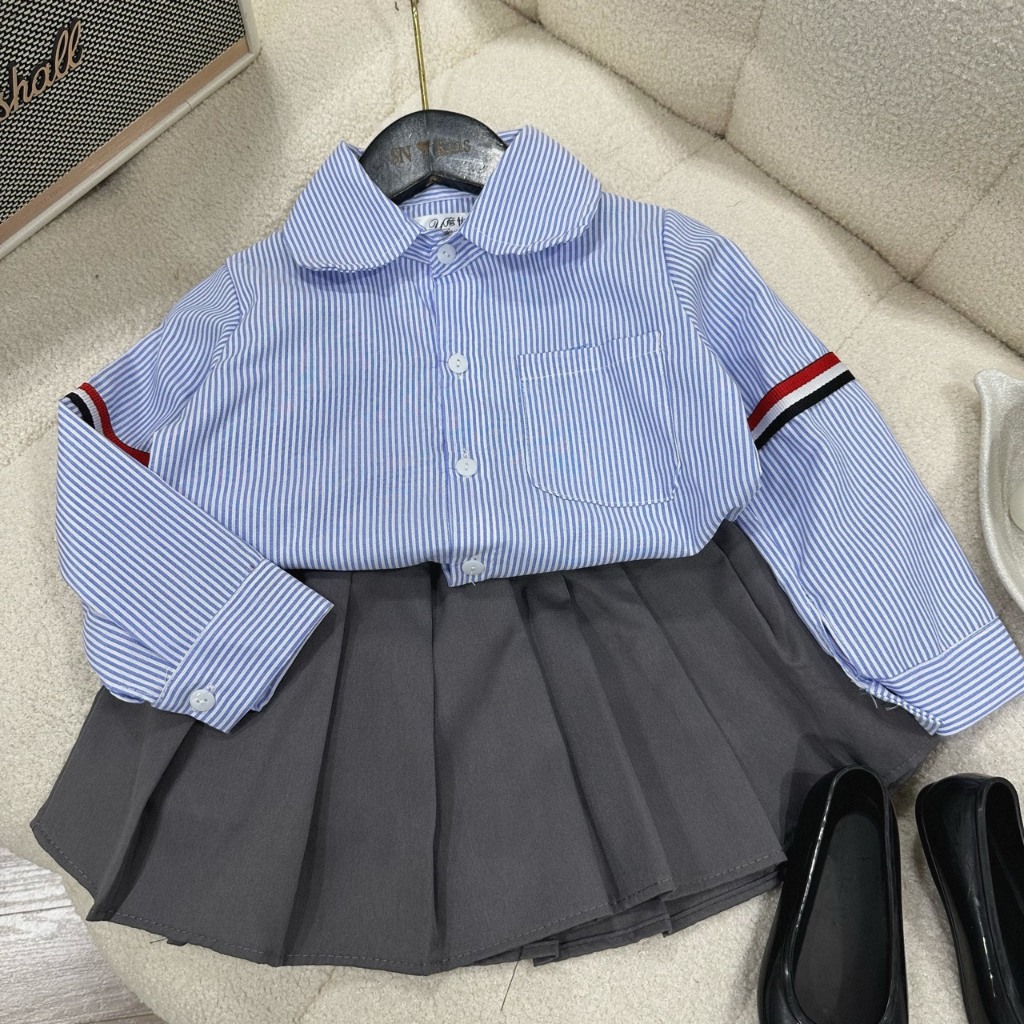 Sét chân váy kèm áo sơmi cho bé gái xịn sò từ 8-25kg