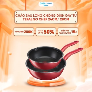 Chảo sâu lòng chống dính đáy từ Tefal So Chef 24cm/ 28cm G1358496/G1358696