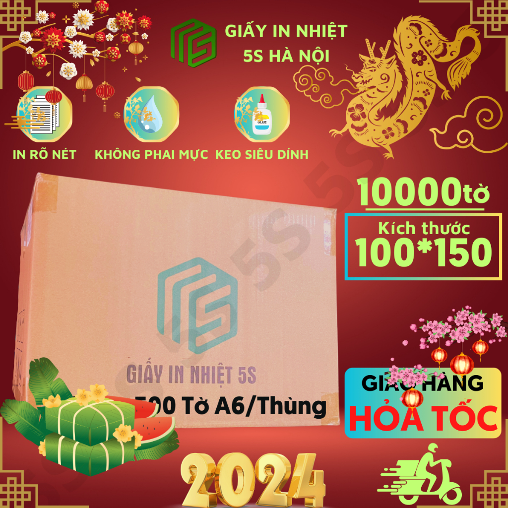 Giấy In Nhiệt In Đơn Hàng Shopee A6 Kích Thước 100*150mm Thùng 20 Tệp