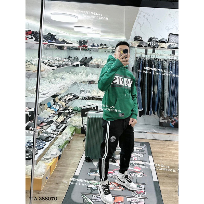 Bộ Đồ Nam Nỉ Thể Thao Dài Tay JD Paris  Bộ Nỉ Thể Thao Nam Paris Logo Thêu Ngực Thời Trang Hot Trend
